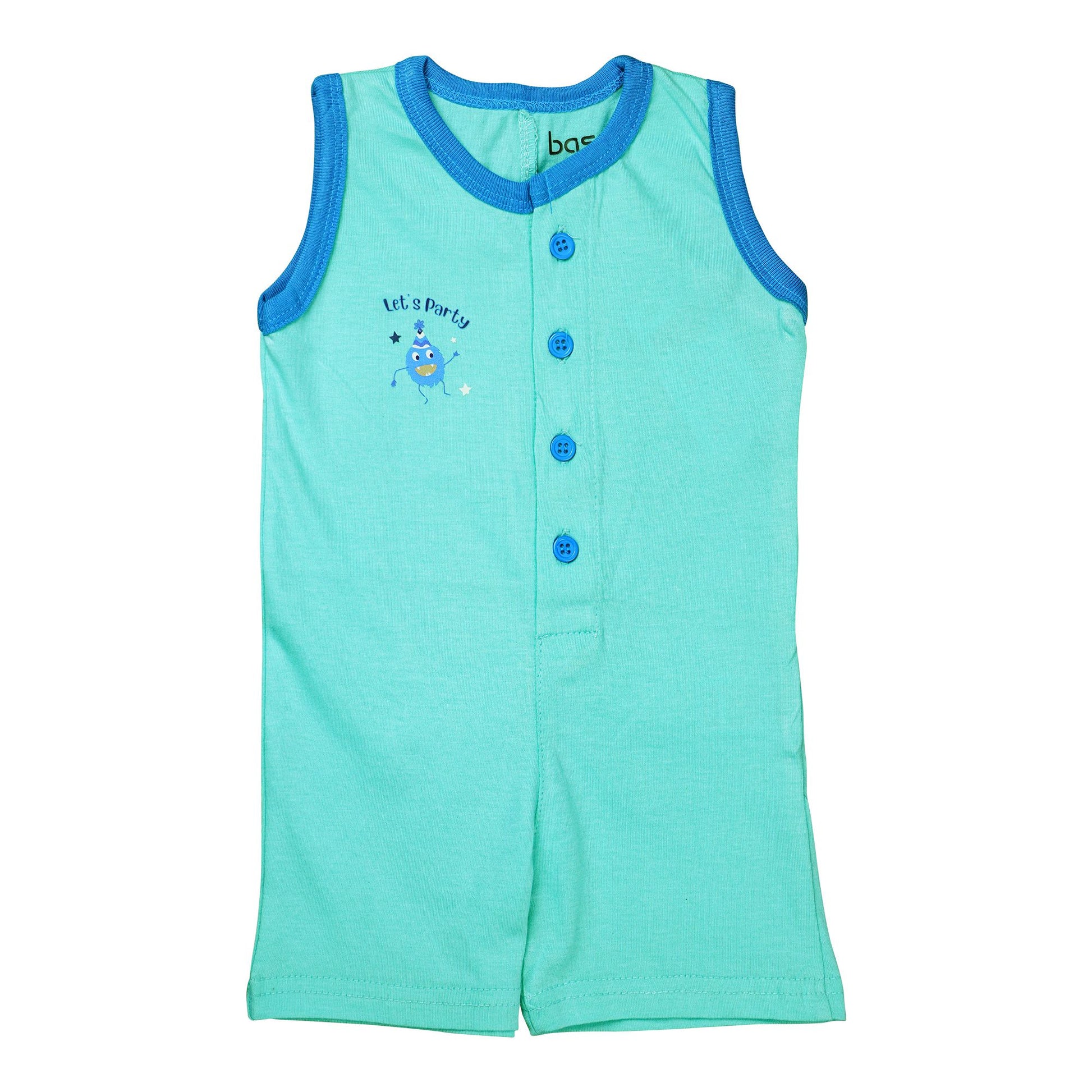 Basix Infant Monster At A Party Sleeve Less Polo Romper, 2645