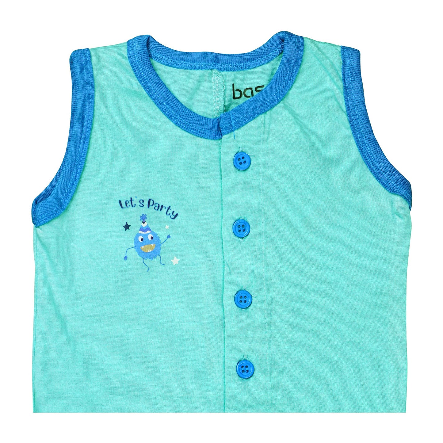 Basix Infant Monster At A Party Sleeve Less Polo Romper, 2645