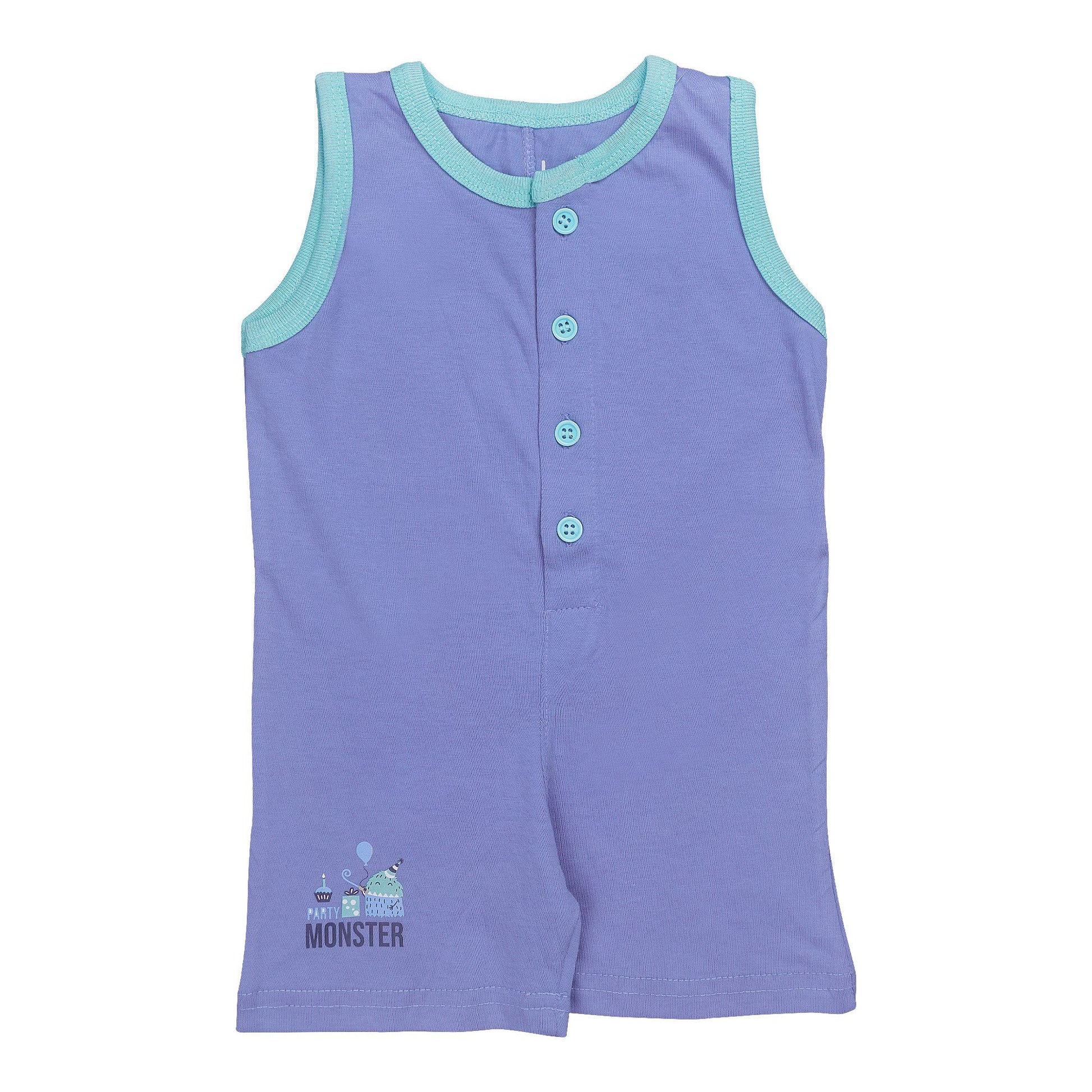 Basix Infant Monster At A Party Sleeve Less Polo Romper, 2646