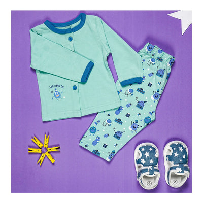 Basix Infant Monster At A Party Night Suit (Jabla + Pajama)  2657