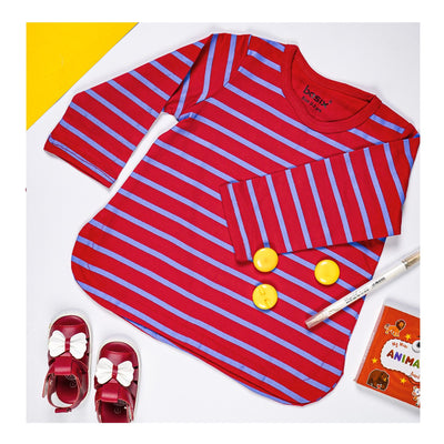 Basix Girls Paisley Play Long Sleeve Pocket Top  2723