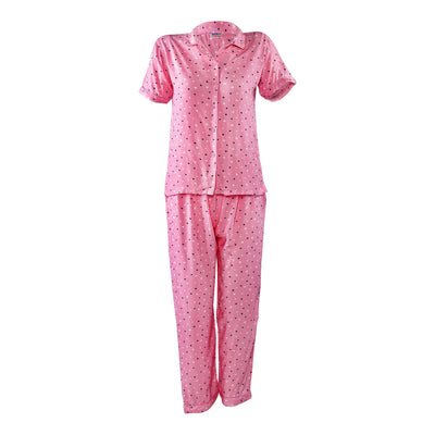 Basix Girls Sweetheart Short Sleeves Night Suit  Pink  GRL-165