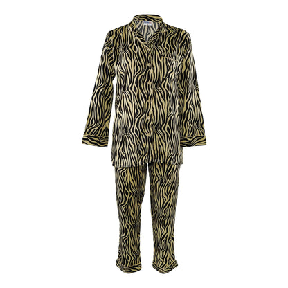 Basix Women's Zebra Print Loungewear Dress  2-Piece Set  Beige & Black  LW-619