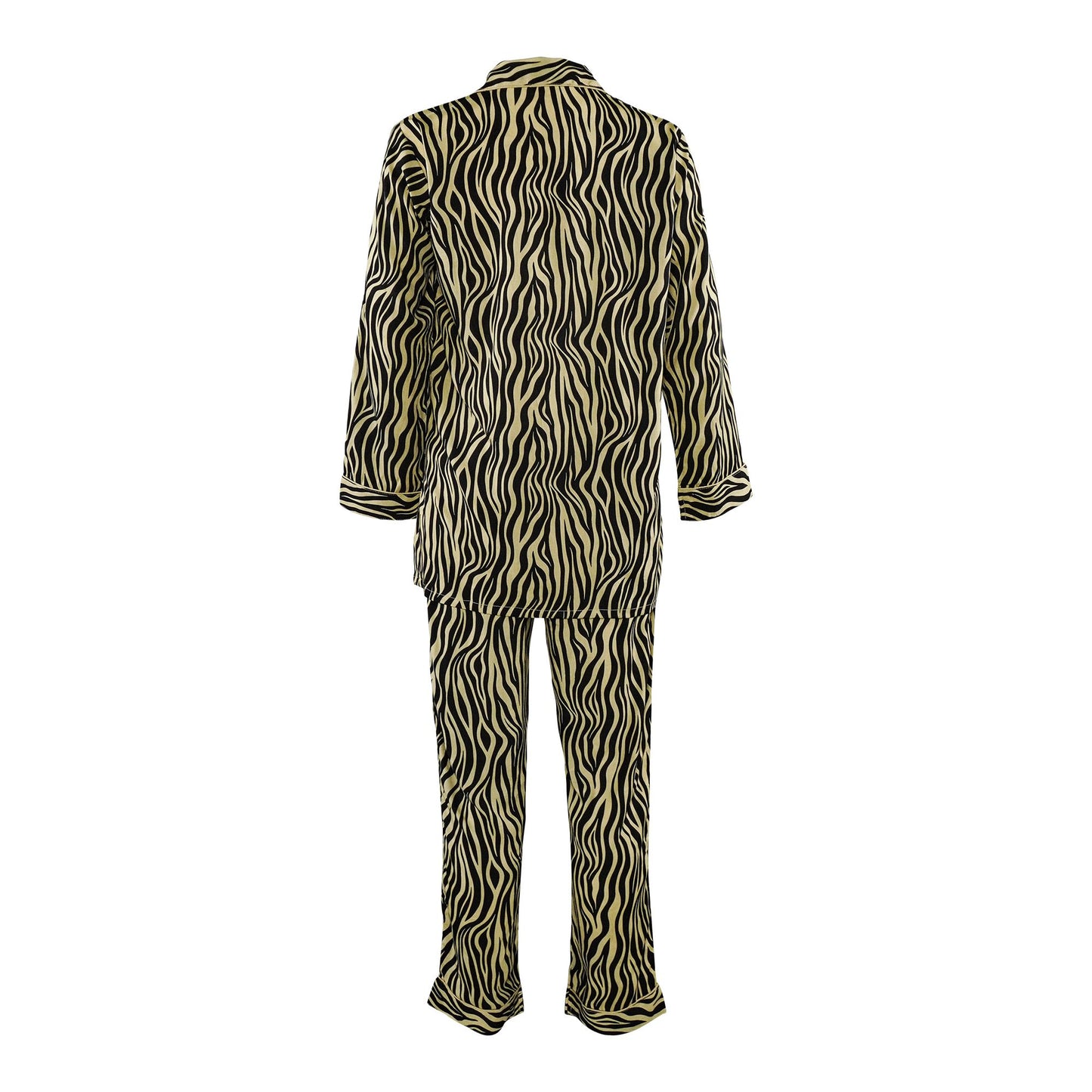 Basix Women's Zebra Print Loungewear Dress, 2-Piece Set, Beige & Black, LW-619