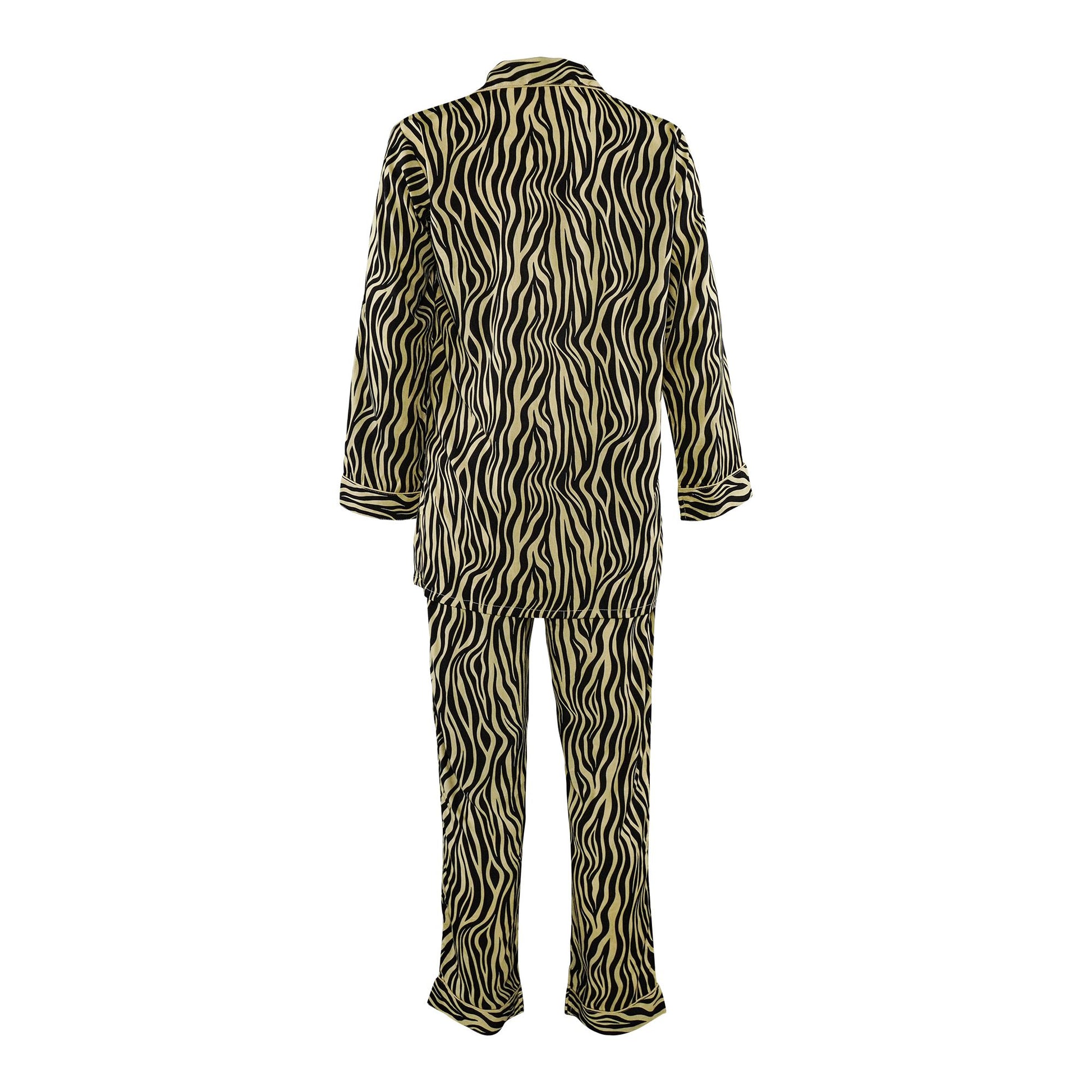 Basix Women's Zebra Print Loungewear Dress, 2-Piece Set, Beige & Black, LW-619