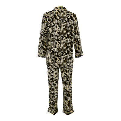 Basix Women's Zebra Print Loungewear Dress  2-Piece Set  Beige & Black  LW-619
