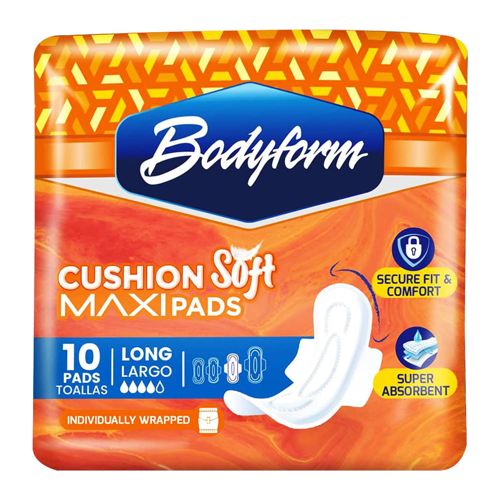 Bodyform Cushion Soft Long Maxi Sanitary Pads With Wings  10-Pack