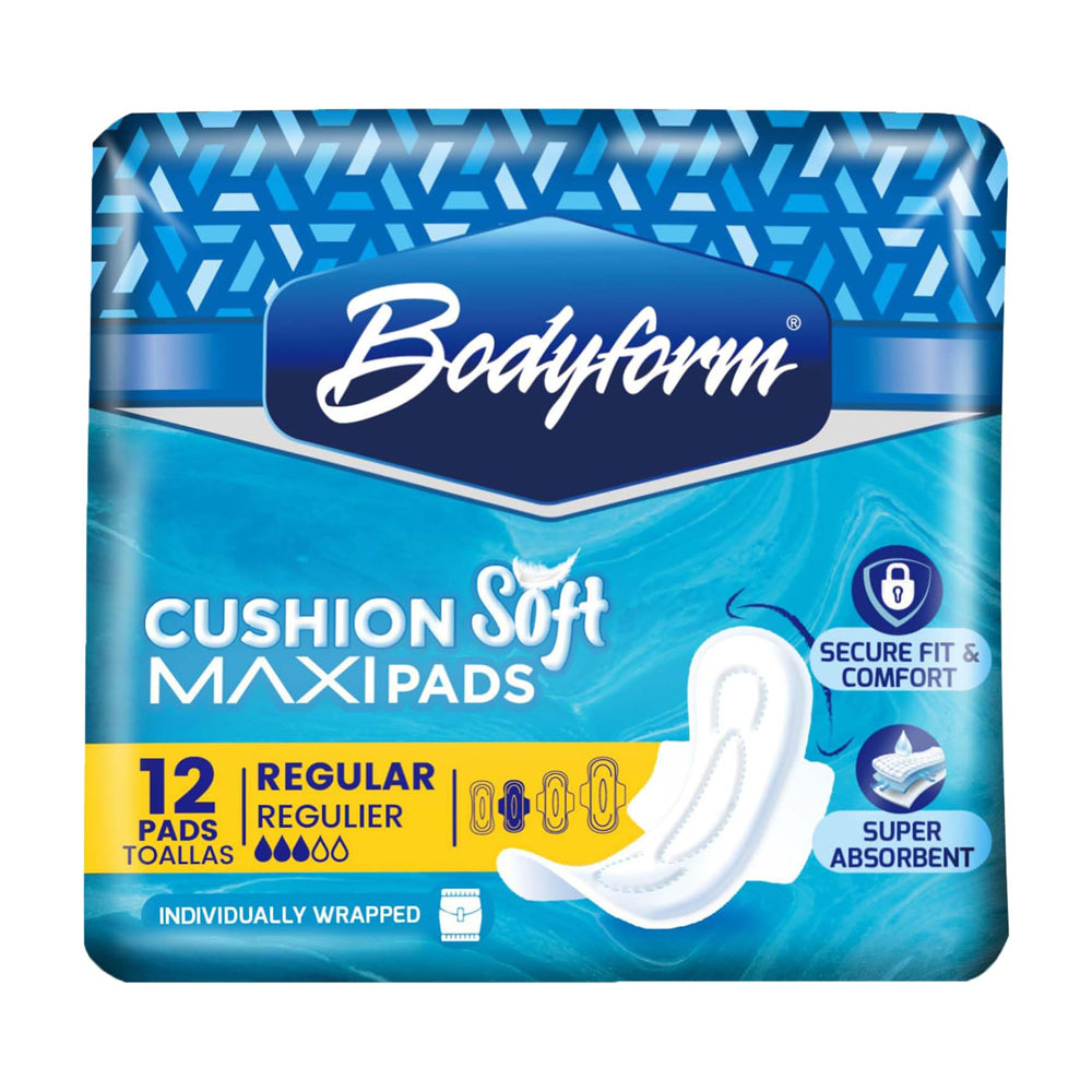 Bodyform Cushion Soft Regular Maxi Sanitary Pads With Wings  12-Pack