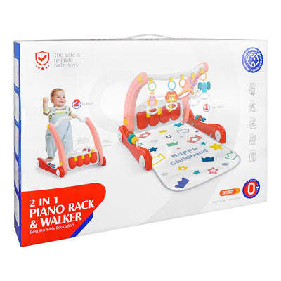 Huanger 2-in-1 Piano Fitness Rack & Walker With Light & Music, For 0m+, HE0634