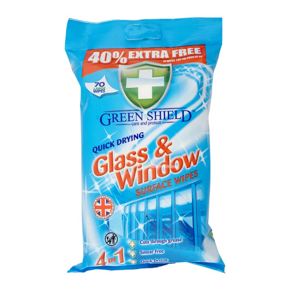 Greenshield Glass & Window Wipes 70's 12 x 70's