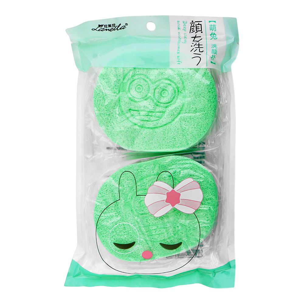 Lameila Facial Cleansing Sponge  Soft & Reusable Face Exfoliating Pads  2-Pack  B2195