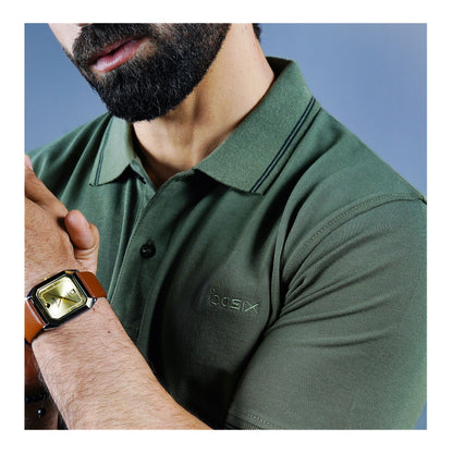 Basix Men's Cotton Polo T-Shirt, Hunter Green