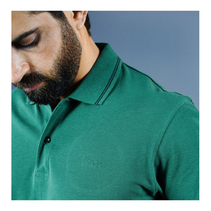Basix Men's Cotton Polo T-Shirt, Olive
