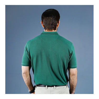 Basix Men's Cotton Polo T-Shirt, Olive