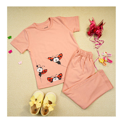 Basix Girls Night Suit, Crew Neck T-Shirt & Trouser, 6047-6048