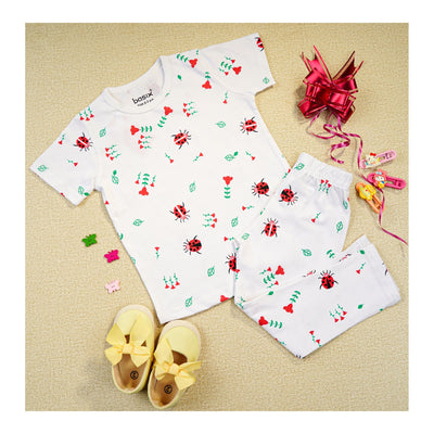 Basix Girls Night Suit, Crew Neck T-Shirt & Trouser, 6049-6050