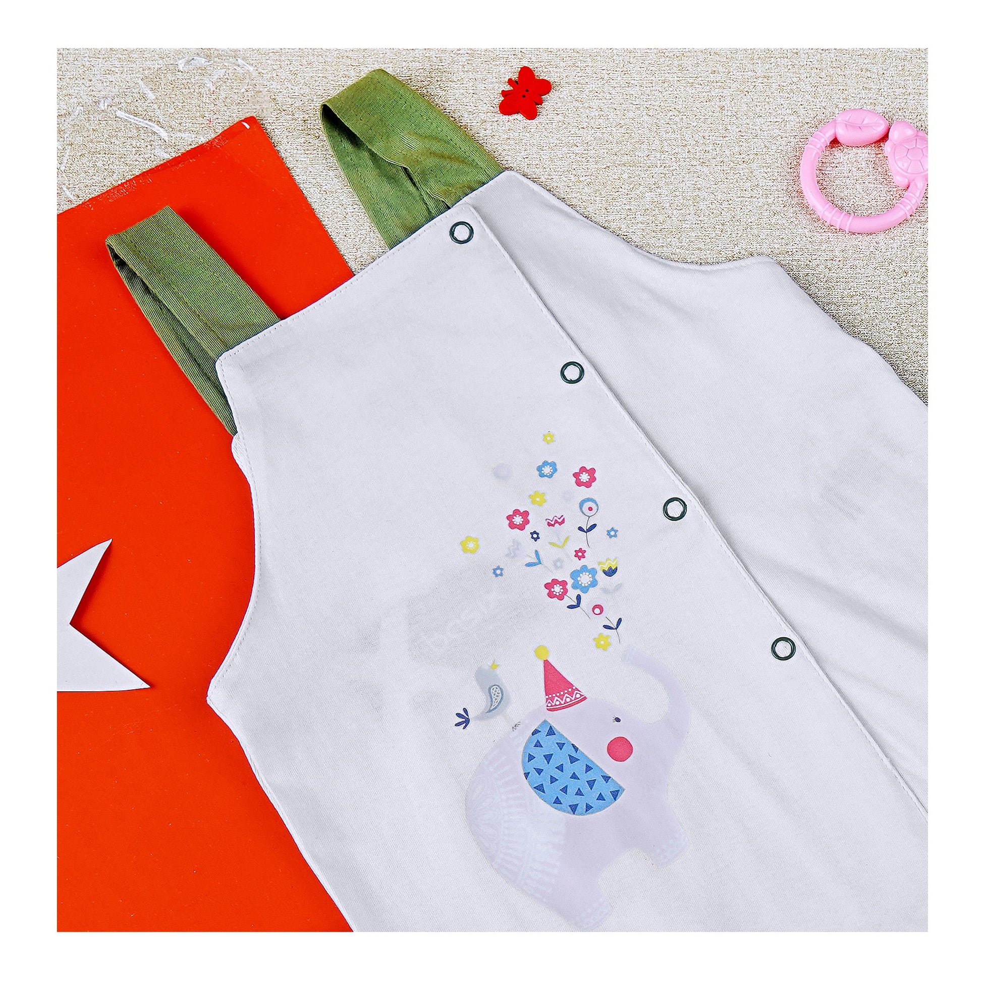 Basix Infant Cross Button Dungaree, 6002
