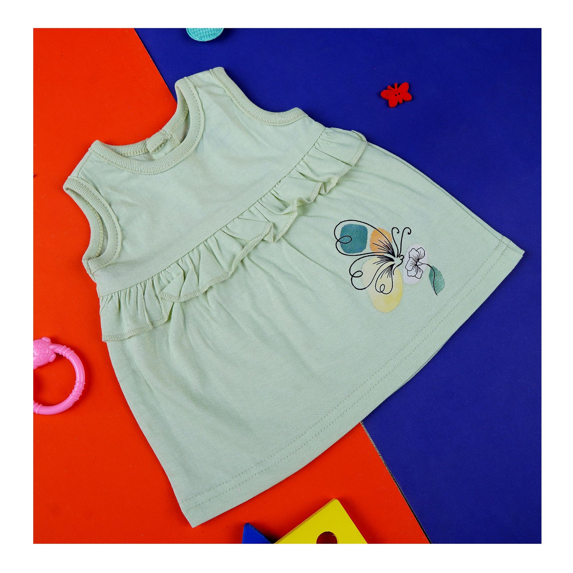 Basix Infant Sleeveless Frock, 6023