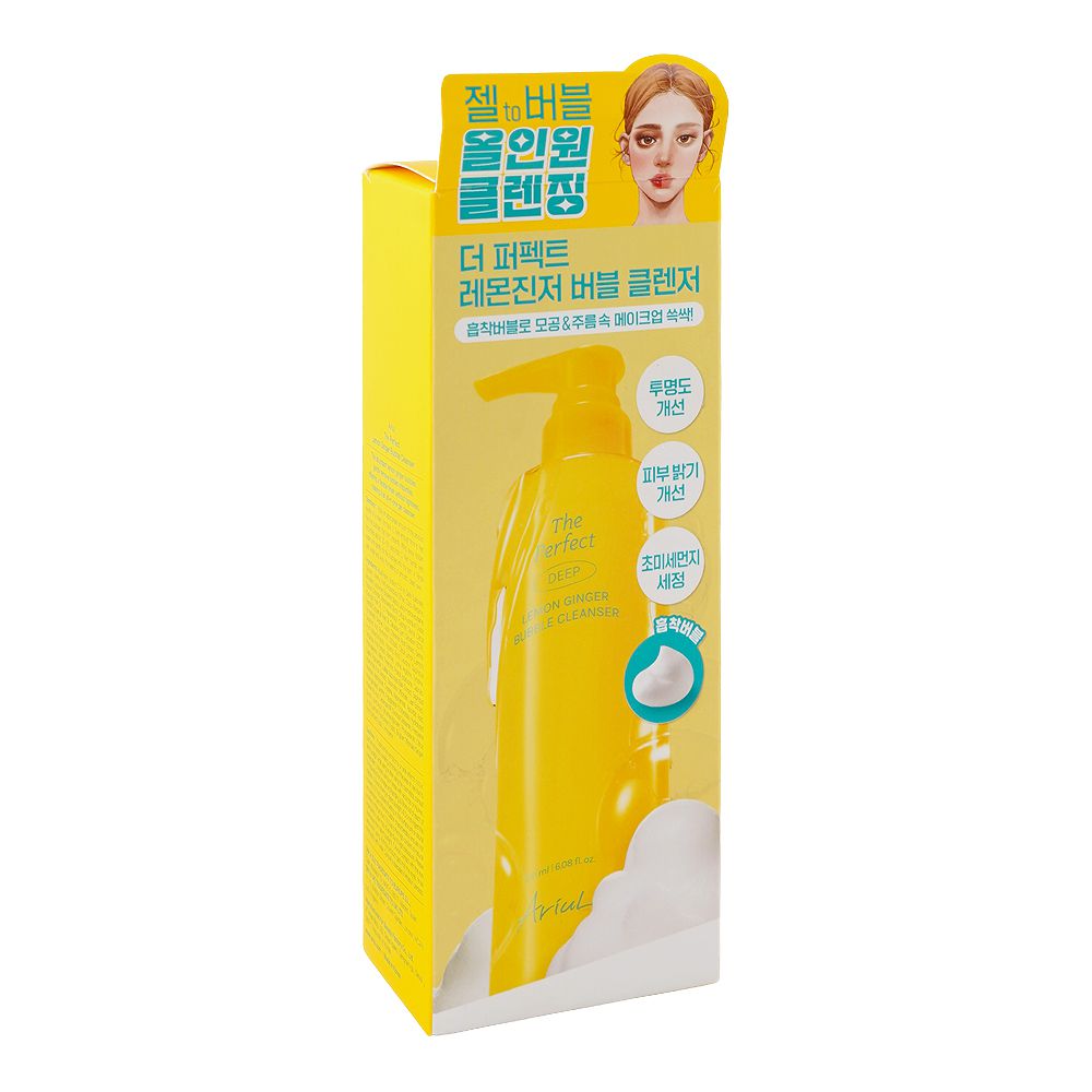 Ariul The Perfect Deep Lemon Ginger Bubble Cleanser, Glycerin, Niacinamide, For All Types Of Skin, 180ml