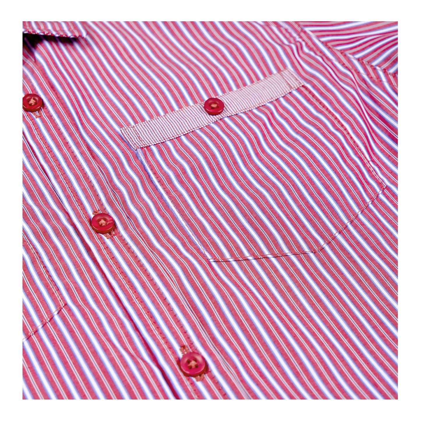 Basix Kids Maroon & Sky Blue Stripes Twin Pocket Short Sleeves Casual Shirt, For Boys, BYS-257