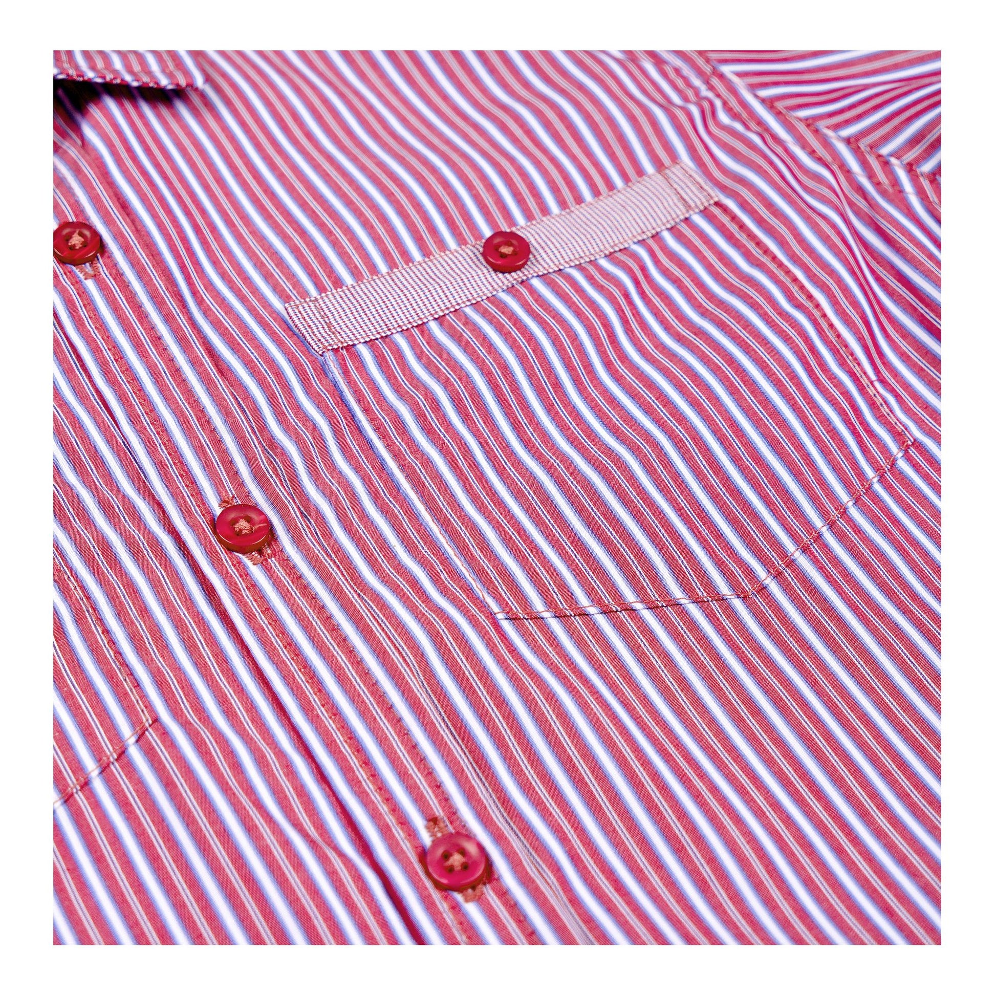 Basix Kids Maroon & Sky Blue Stripes Twin Pocket Short Sleeves Casual Shirt, For Boys, BYS-257