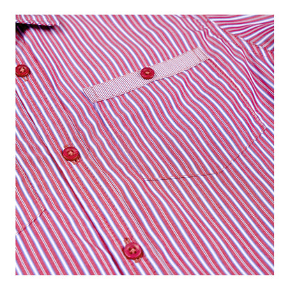 Basix Kids Maroon & Sky Blue Stripes Twin Pocket Short Sleeves Casual Shirt, For Boys, BYS-257