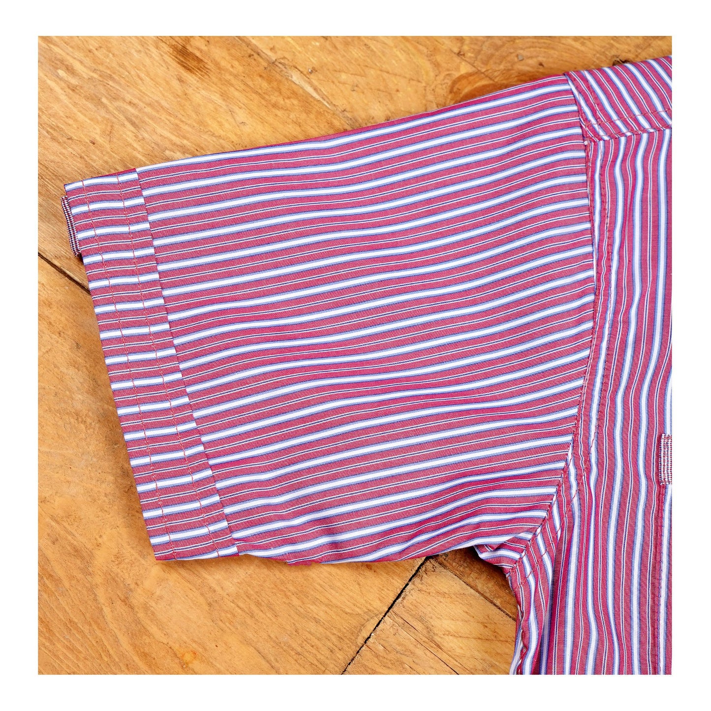 Basix Kids Maroon & Sky Blue Stripes Twin Pocket Short Sleeves Casual Shirt, For Boys, BYS-257