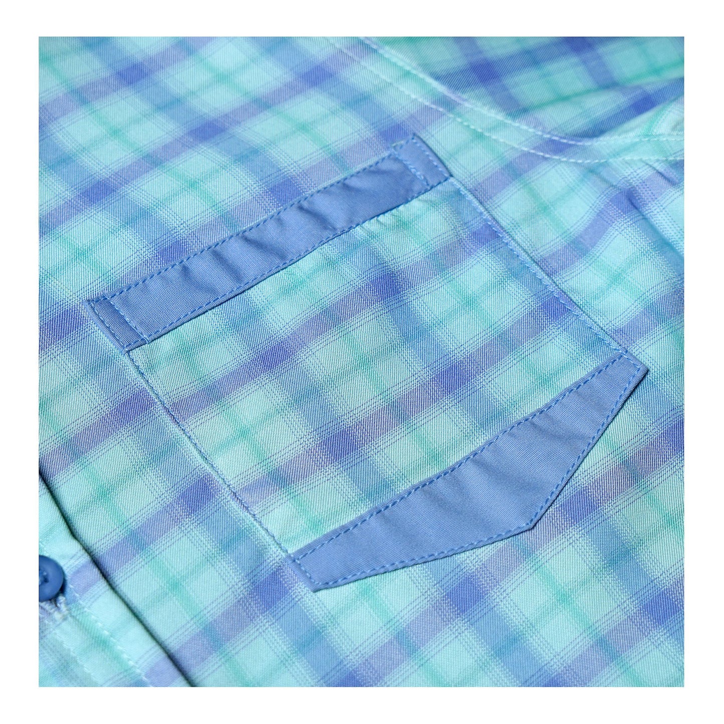 Basix Kids Green & Blue Checkered Twin Pocket Short Sleeves Casual Shirt, For Boys, BYS-258