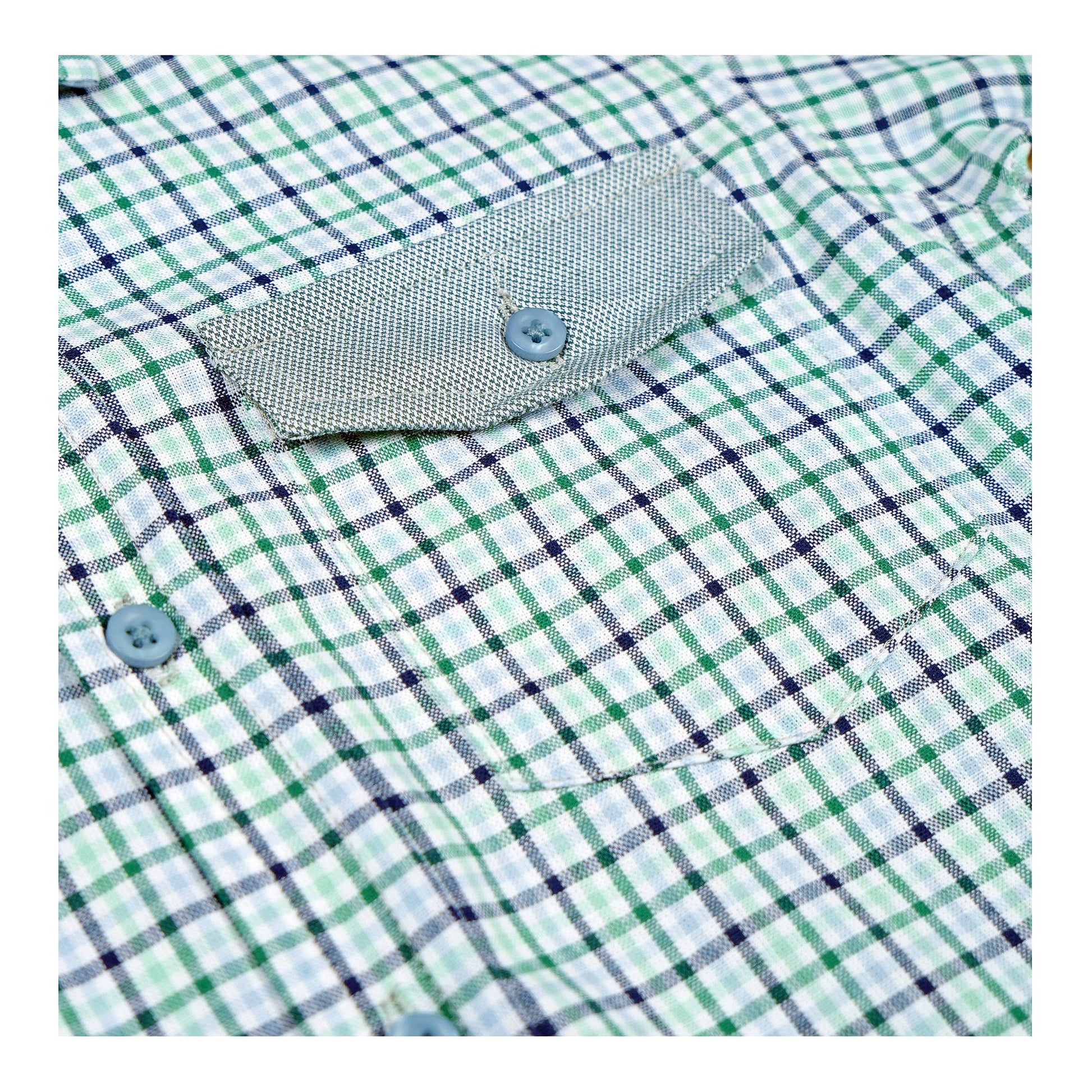 Basix Kids Green Sky Blue&Charcoal Checkered Twin Pocket Short Sleeve Casual Shirt, For Boys, BYS-259