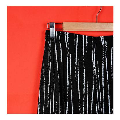 Basix Women's Twin Pocket Black & White Abstract Stripes Trouser, LT-611