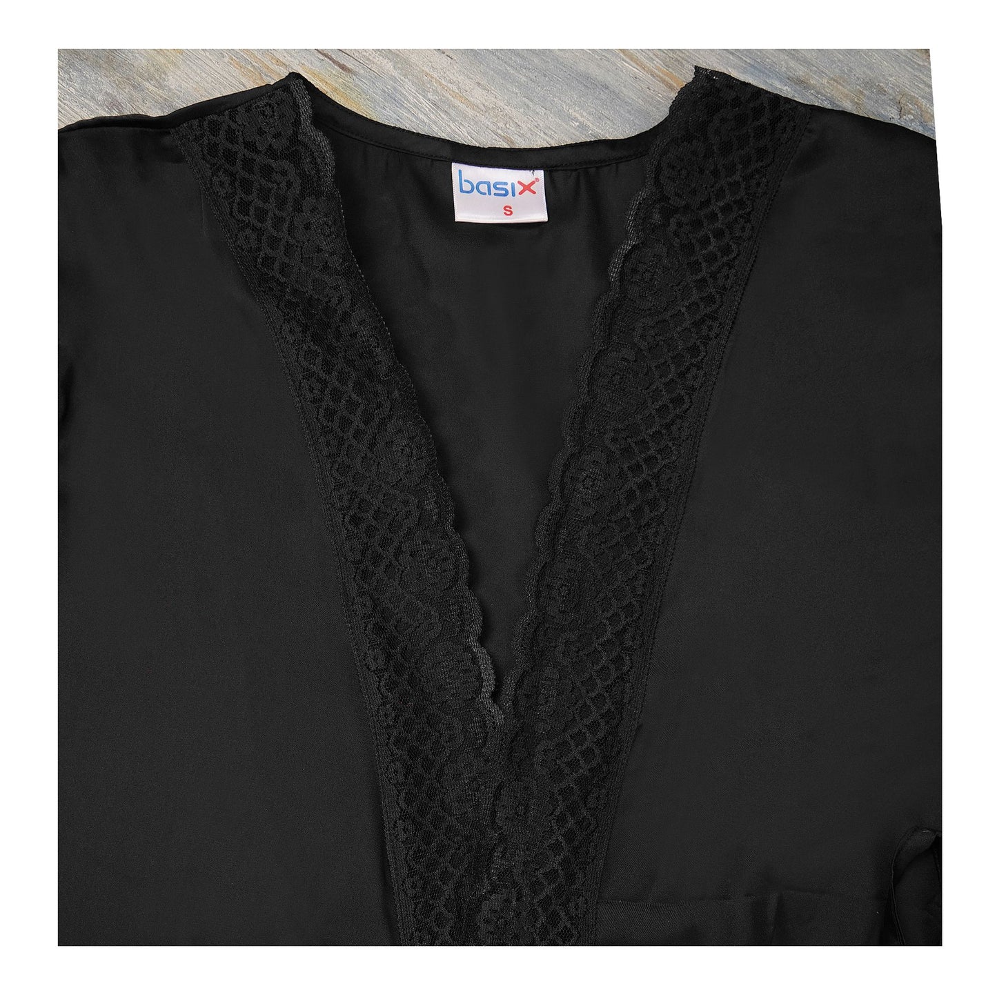 Basix Black 3 Piece Cami Set Bundle, 1 Top + 1 Short + 1 Gown, CB-206