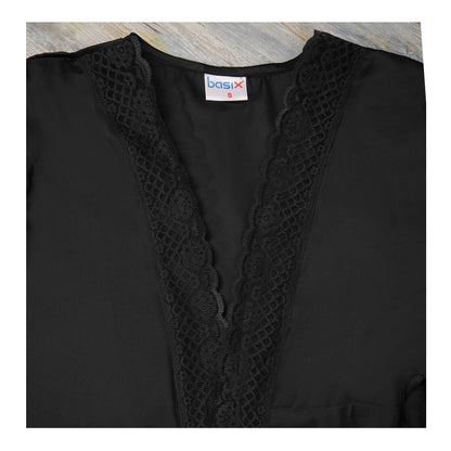 Basix Black 3 Piece Cami Set Bundle, 1 Top + 1 Short + 1 Gown, CB-206