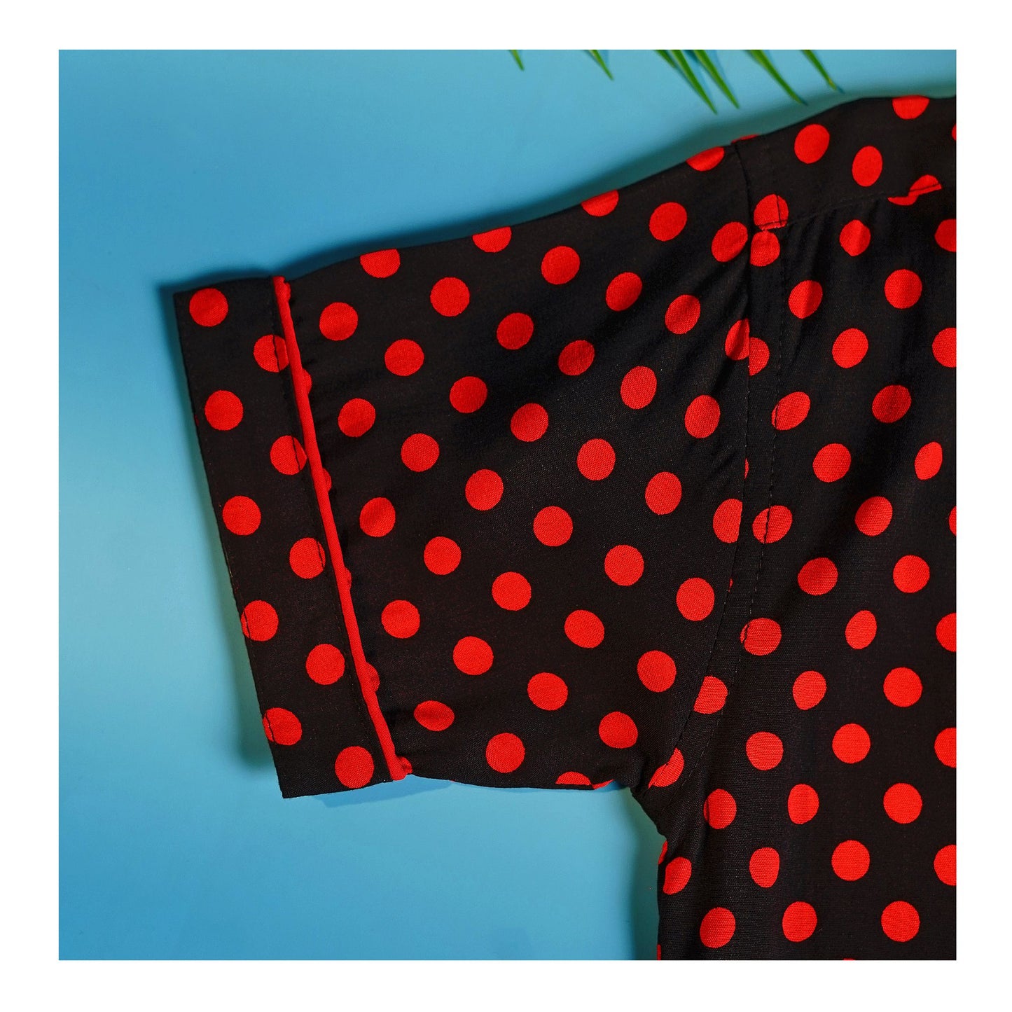 Basix Black & Red Polka Dots Short Sleeves Nightwear, 2-Piece Set, GRL-182