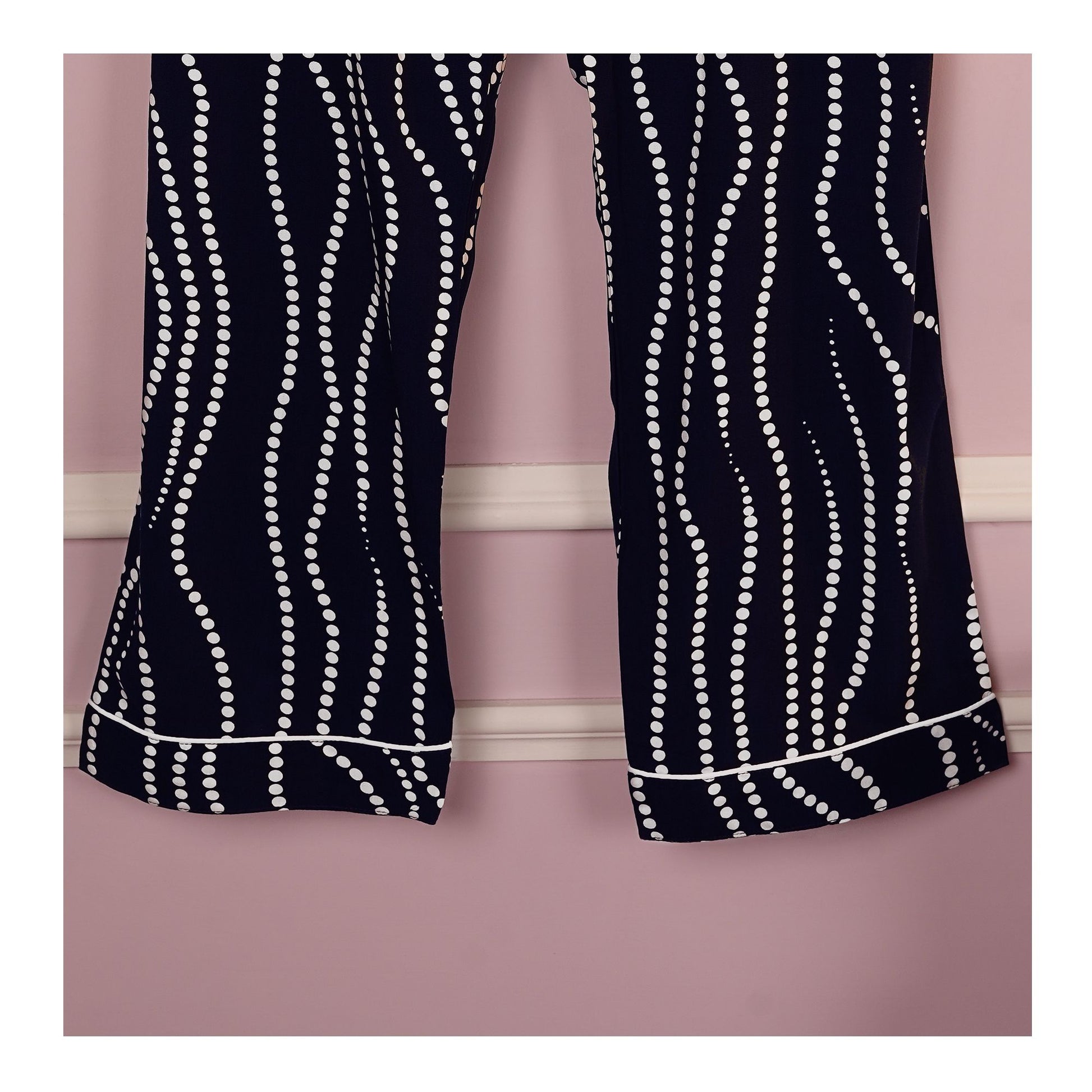 Basix Women's Navy Blue With White Ripples Loungewear, 2-Piece Set, LW-661