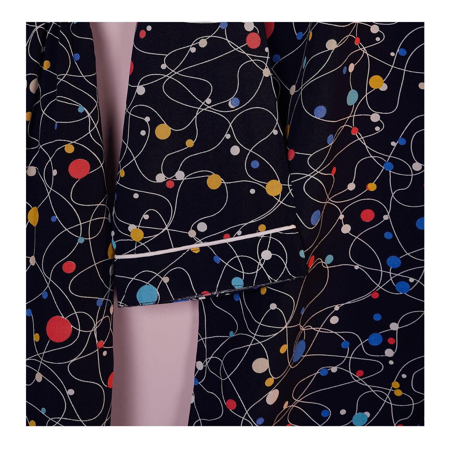 Basix Women's Navy With Colored Polka Dots Loungewear, 2-Piece Set, LW-662