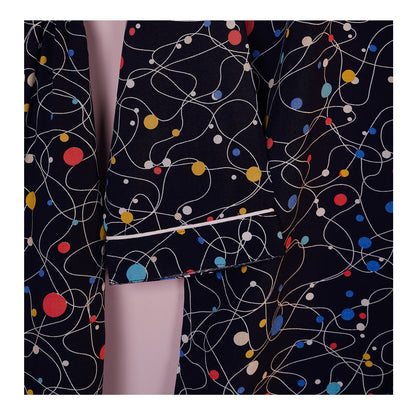 Basix Women's Navy With Colored Polka Dots Loungewear, 2-Piece Set, LW-662