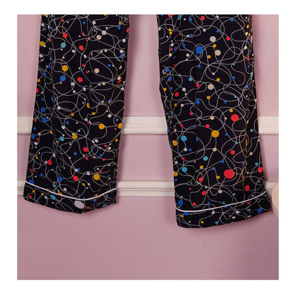 Basix Women's Navy With Colored Polka Dots Loungewear, 2-Piece Set, LW-662