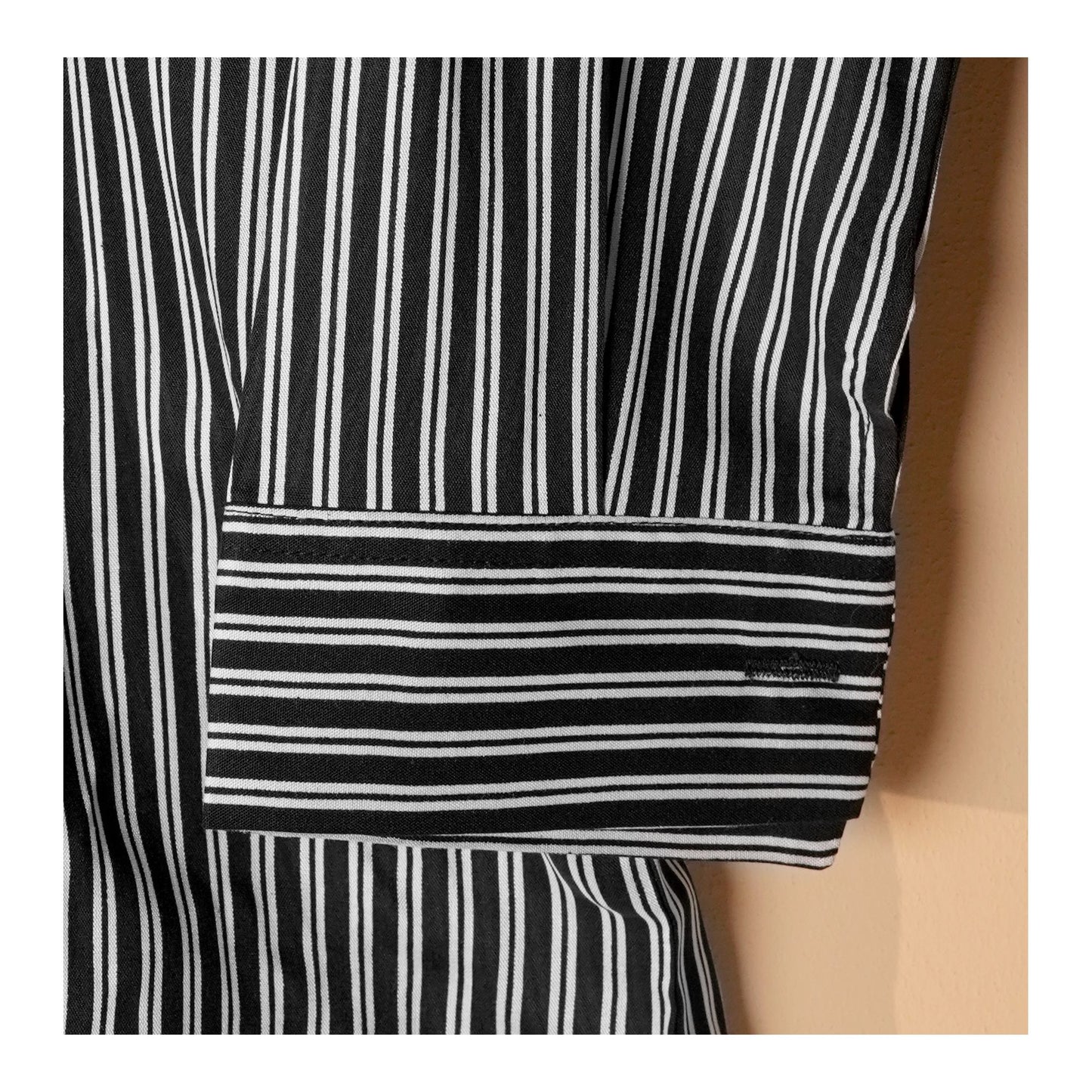 Basix Women's Black & White Striped Western Shirt With Plain Black Palazzo, LWD-101