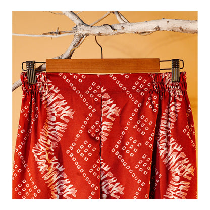 Basix Women's Digital Silk Relax Fit Fusion Co-Ord Set, Maroon & White, CORD-118