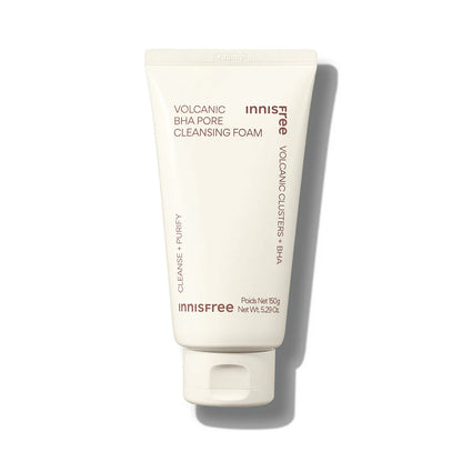 Innisfree Volcanic BHA Pore Cleansing Foam, Glycolid + Salicylic Acid, Paraben & Sulfates Free, For Combination & Oily, 150g