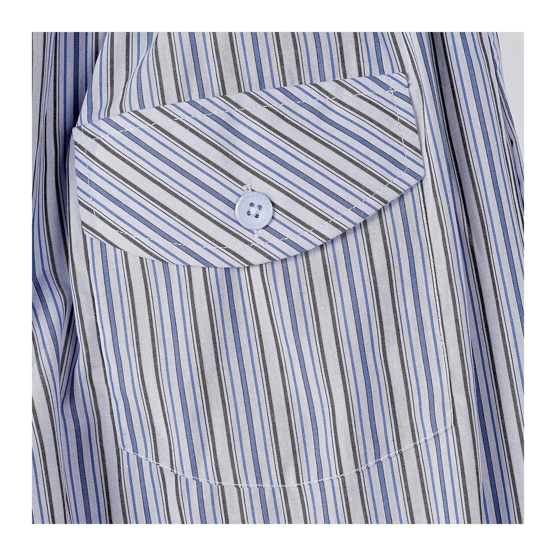 Basix Men's Stripped Trouser, Sky Blue, Dark Blue & Black, MT-939
