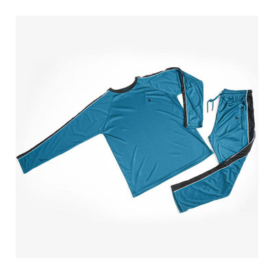 Basix Dry Fit Full Sleeves Embroidered Men's Tracksuit, Teal & Black, TS-205