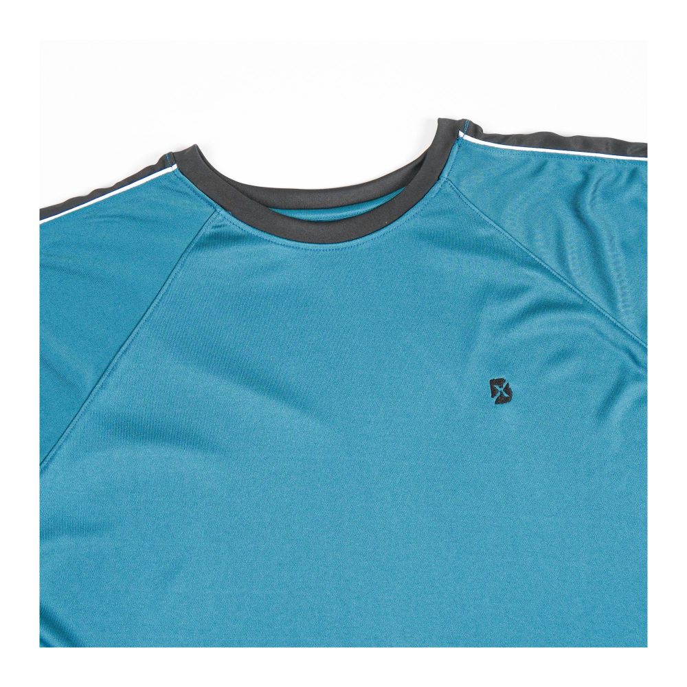Basix Dry Fit Full Sleeves Embroidered Men's Tracksuit, Teal &amp; Black, TS-205