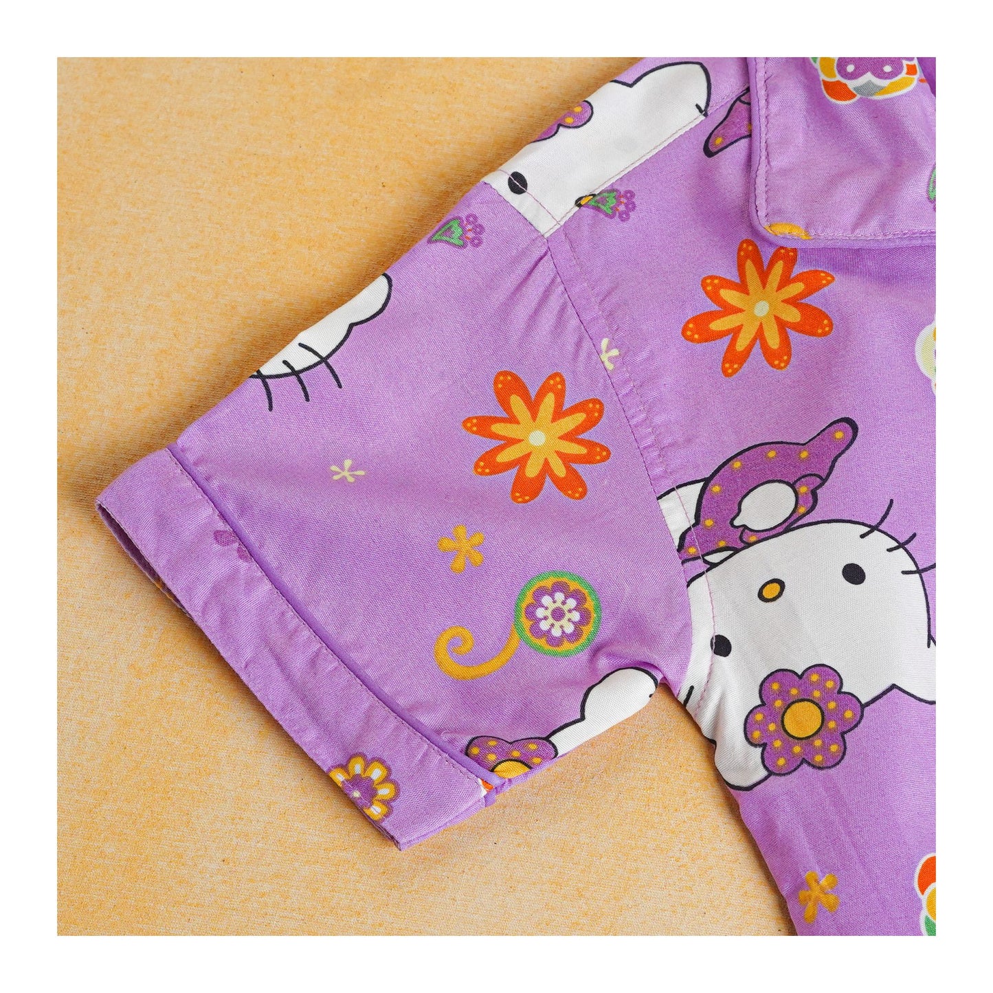 Basix Girl's Hello Kitty Short Sleeves Nightwear, Purple, 2-Piece Set, GRL-188