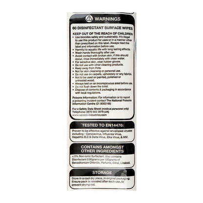 Greenshield Disinfectant Surface Wipes 60's 12 x 60's
