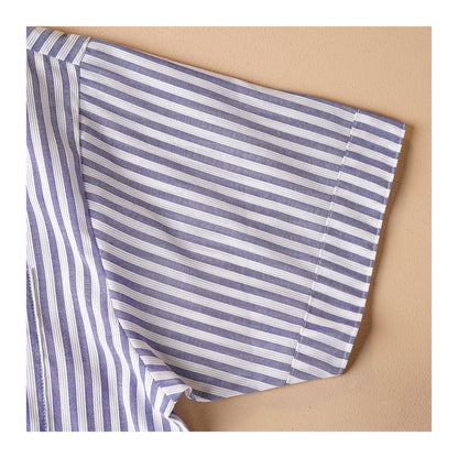 Basix Men's Stripes Short Sleeves Loungewear, 2 Piece Set, Blue & White, LW-834