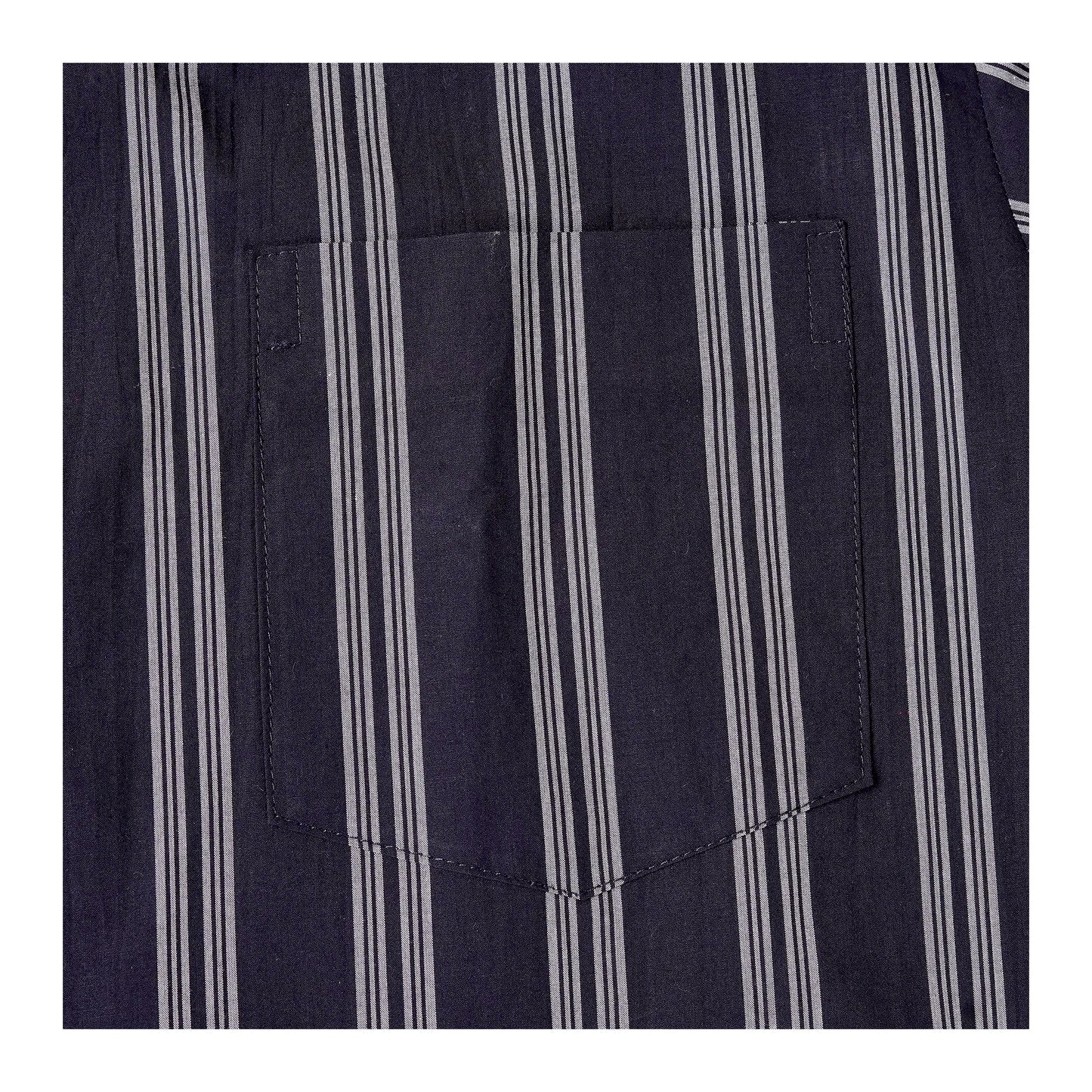 Basix Men's Stripes Short Sleeves Loungewear, 2 Piece Set, Mid-Night Blue & Steel Grey, LW-835