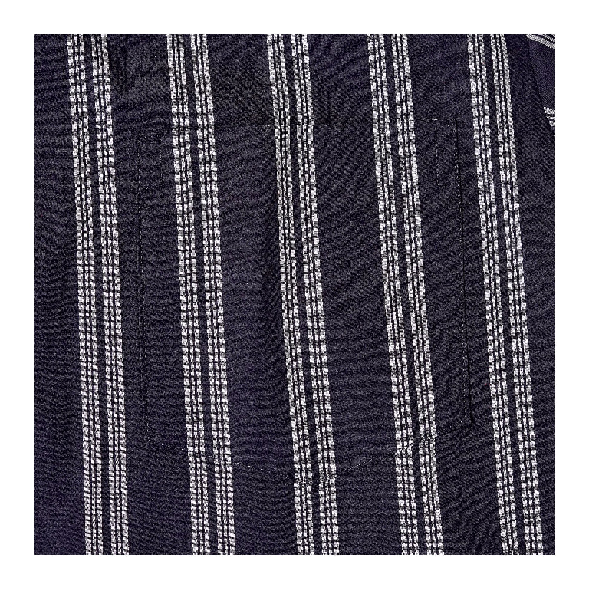 Basix Men's Stripes Short Sleeves Loungewear, 2 Piece Set, Mid-Night Blue & Steel Grey, LW-835