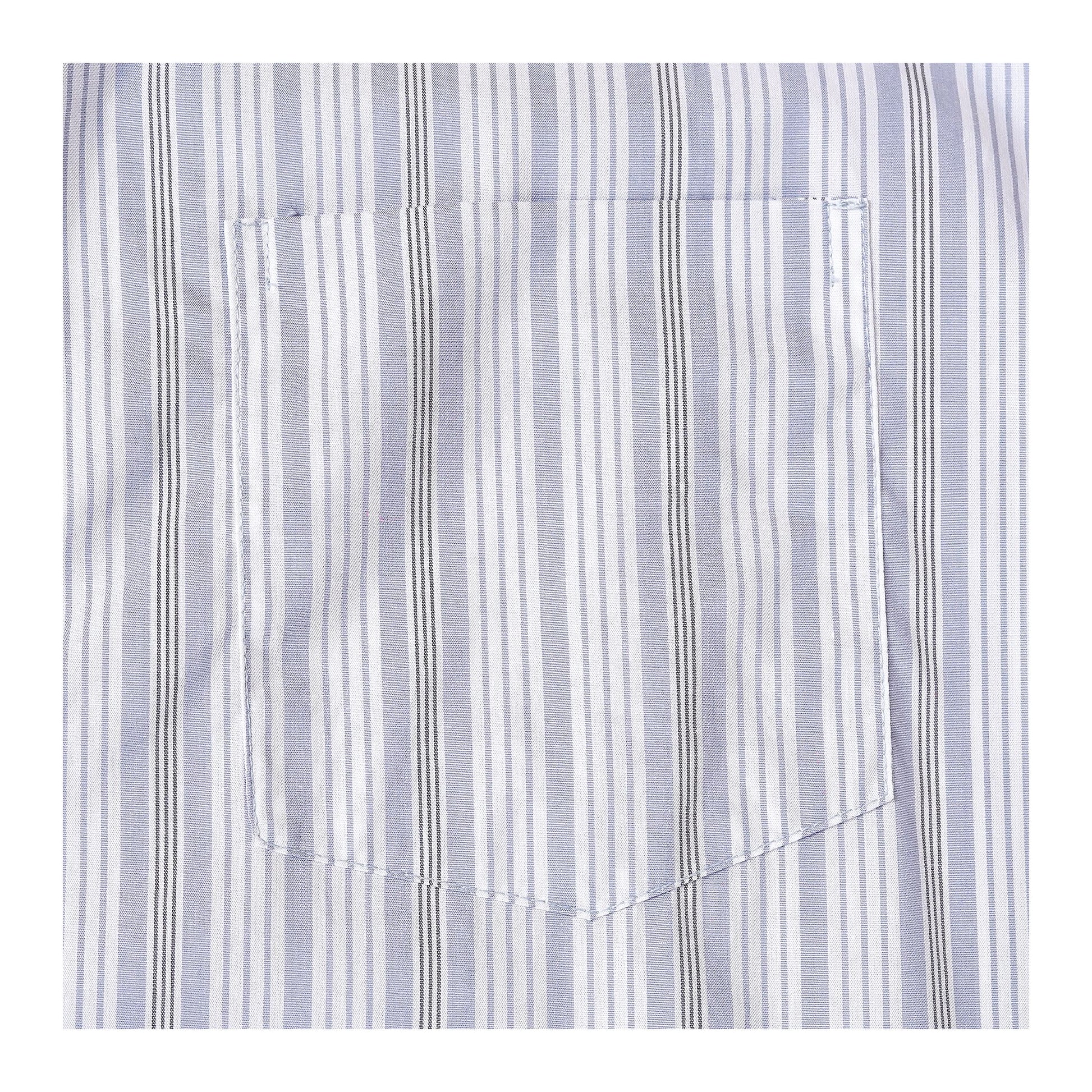 Basix Men's Stripes Short Sleeves Loungewear, 2 Piece Set, White & Steel Grey, LW-836