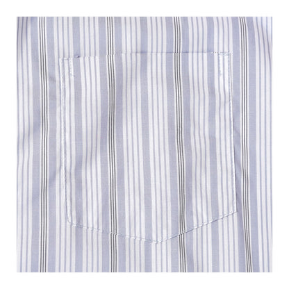 Basix Men's Stripes Short Sleeves Loungewear, 2 Piece Set, White & Steel Grey, LW-836